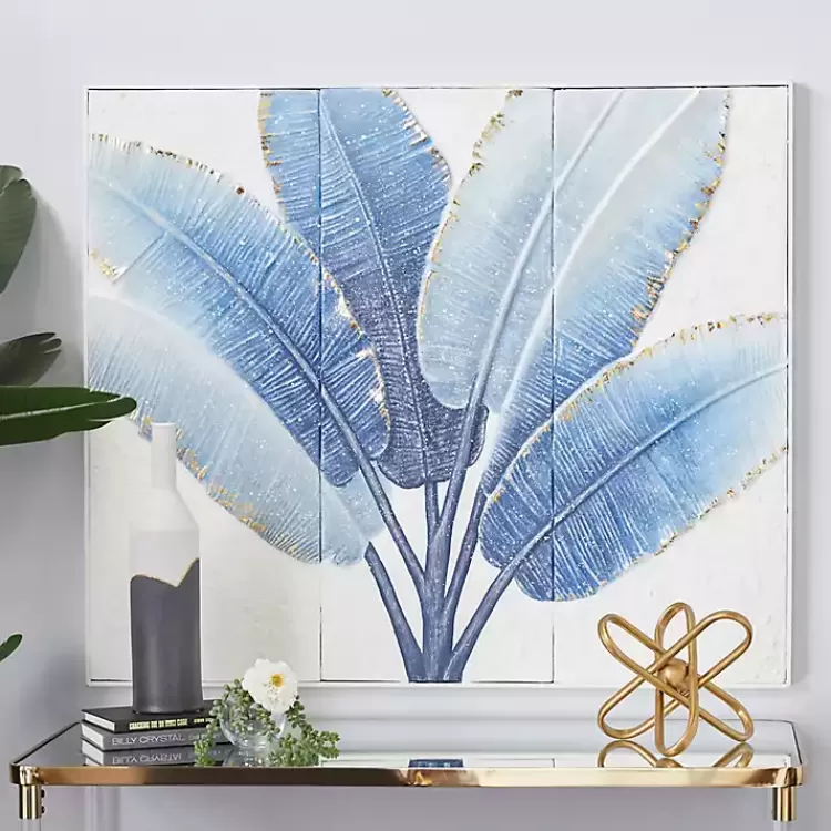 Blue Leaves Coastal Metal Art Print>Kirklands Home Store