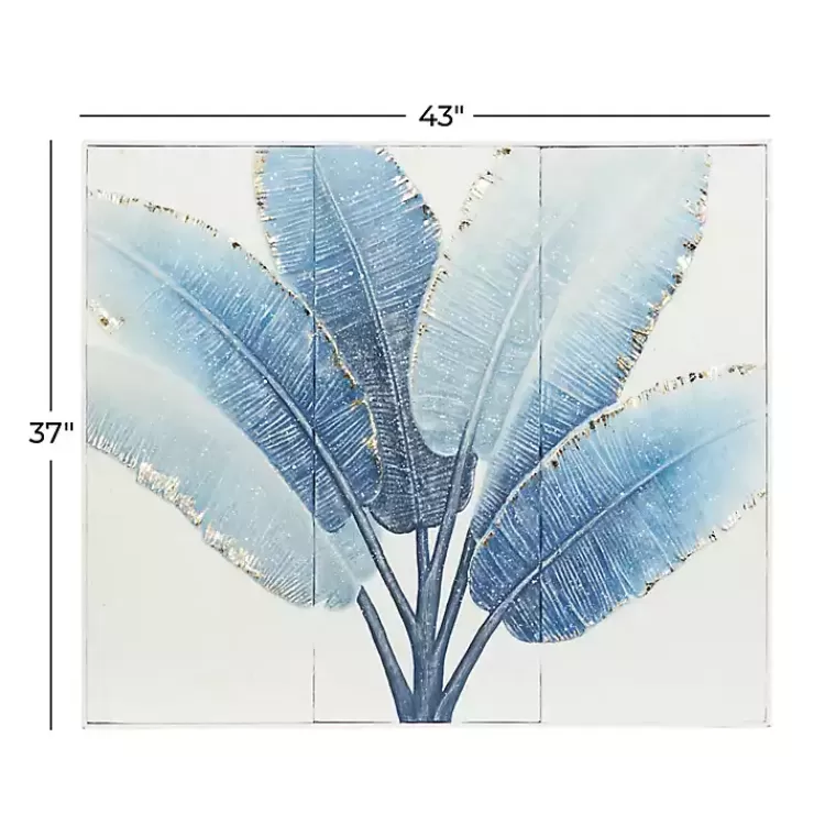 blue_leaves_coastal_metal_art_print_6.webp Blue Leaves Coastal Metal Art Print>Kirklands Home Store