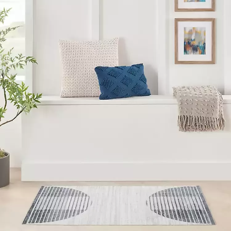 blue_linear_geometric_washable_accent_rug_x_5.webp Blue Linear Geometric Washable Accent Rug, 2x4>Kirklands Home Sale