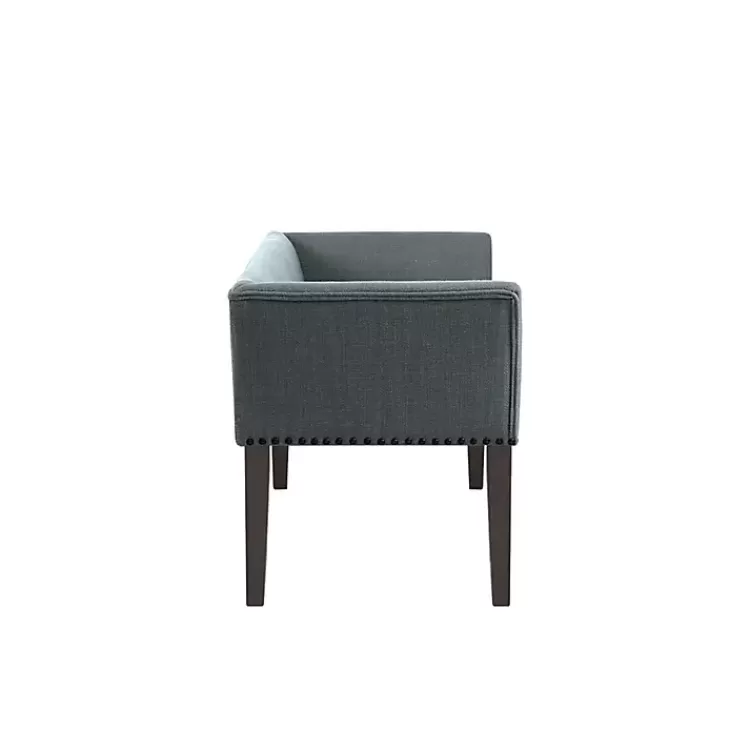 blue_low_back_flared_nailhead_trim_bench_2.webp Low Back Flared Nailhead Trim Bench>Kirklands Home Flash Sale