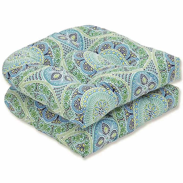 Blue Medallion Wicker Chair Cushions, Set of 2>Kirklands Home Best Sale