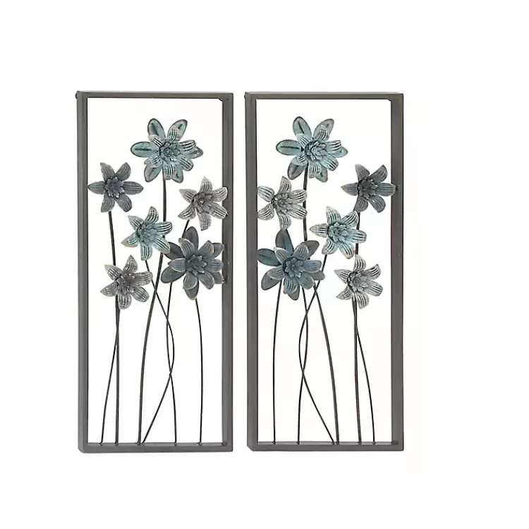 Metal Floral Panel Wall Plaques, Set of 2>Kirklands Home Clearance