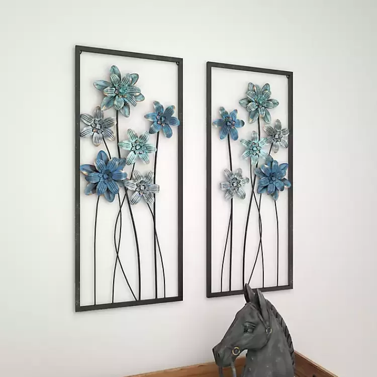 blue_metal_floral_panel_wall_plaques_set_of__8.webp Metal Floral Panel Wall Plaques, Set of 2>Kirklands Home Clearance