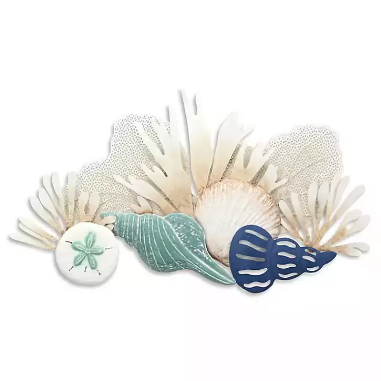 Blue Metal Reef and Shell Wall Plaque>Kirklands Home Best