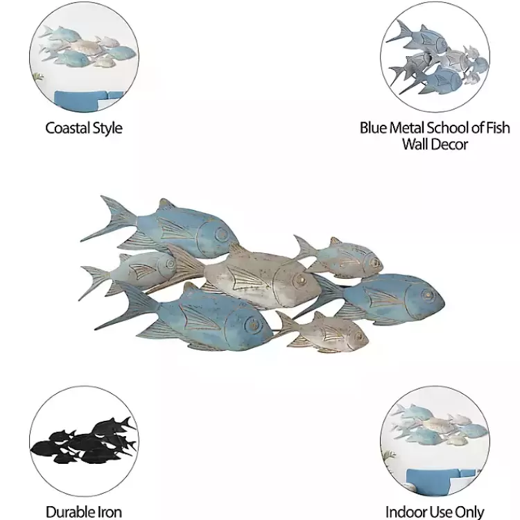 blue_metal_school_of_fish_wall_plaque_5.webp Metal School of Fish Wall Plaque>Kirklands Home Clearance