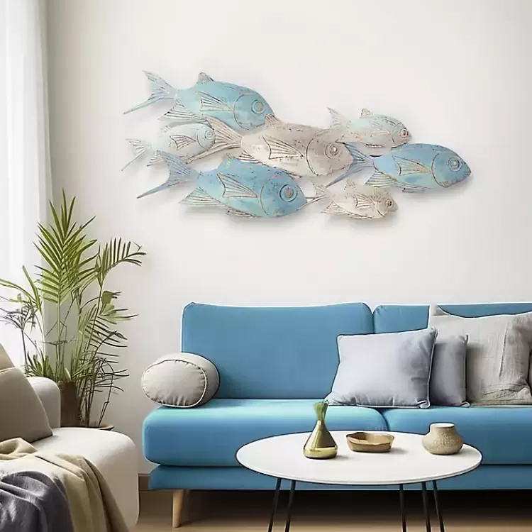 blue_metal_school_of_fish_wall_plaque_6.webp Metal School of Fish Wall Plaque>Kirklands Home Clearance