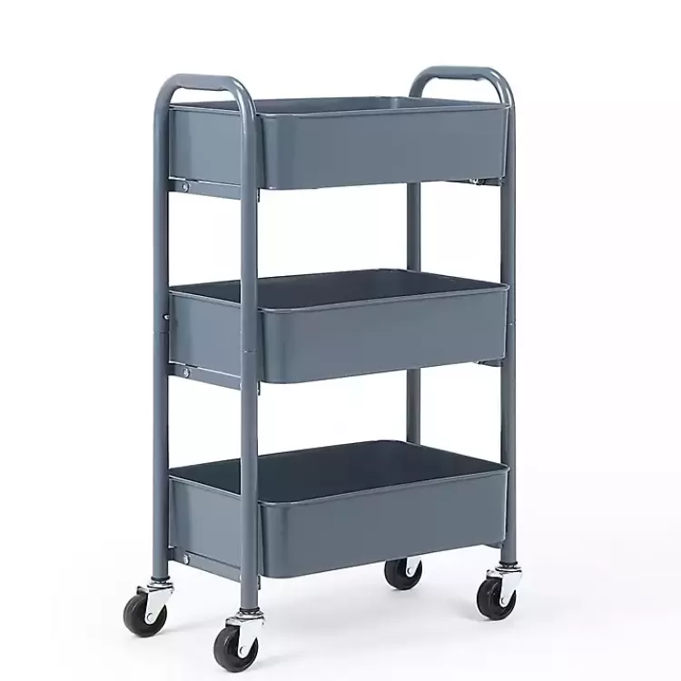 blue_metal_tier_organizer_storage_cart_3.webp Metal 3-Tier Organizer Storage Cart>Kirklands Home Clearance