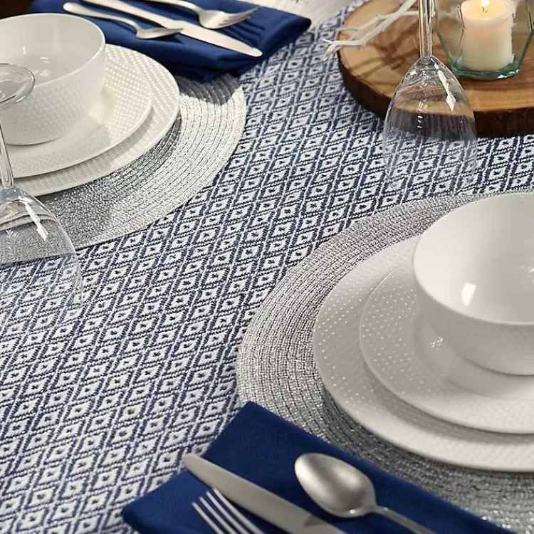 blue_mini_diamond_fringe_end_table_runner__in_4.webp Mini Diamond Fringe End Table Runner, 108 in.>Kirklands Home Store