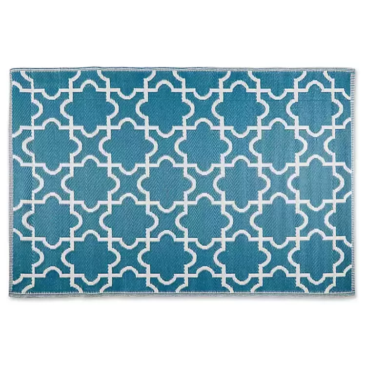Blue Moroccan Trellis Outdoor Area Rug, 4x6>Kirklands Home Store