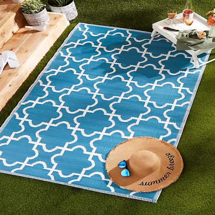 blue_moroccan_trellis_outdoor_area_rug_x_6.webp Blue Moroccan Trellis Outdoor Area Rug, 4x6>Kirklands Home Store