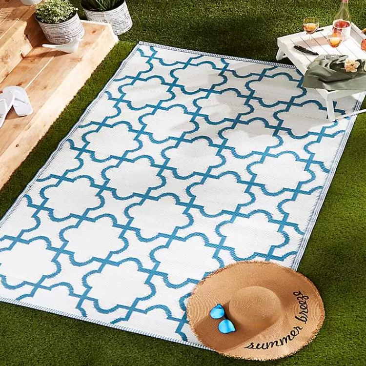 blue_moroccan_trellis_outdoor_area_rug_x_7.webp Blue Moroccan Trellis Outdoor Area Rug, 4x6>Kirklands Home Store