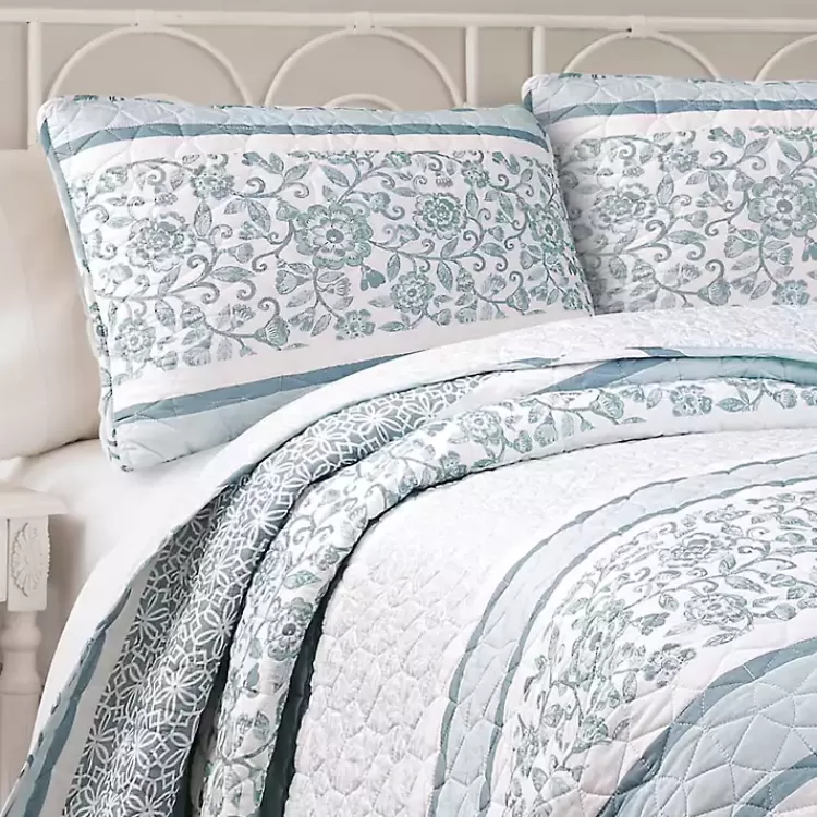 blue_nisha_floral_fullqueen_pc_quilt_set_2.webp Blue Nisha Floral Full/Queen 3-pc. Quilt Set>Kirklands Home Cheap