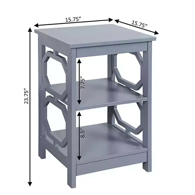 blue_octagon_shelf_accent_table_3.webp Octagon 2-Shelf Accent Table>Kirklands Home Sale