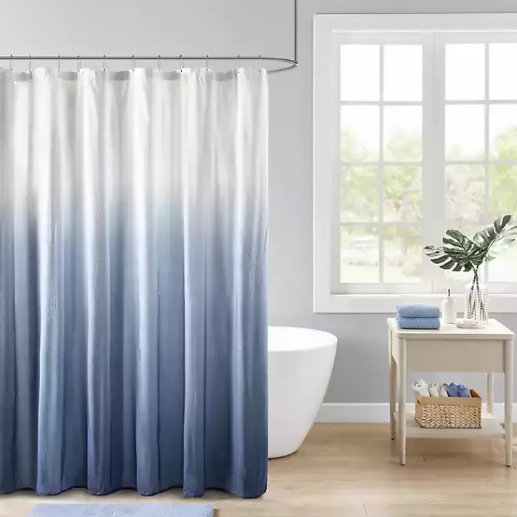 Blue Ombre Seersucker Shower Curtain>Kirklands Home Fashion