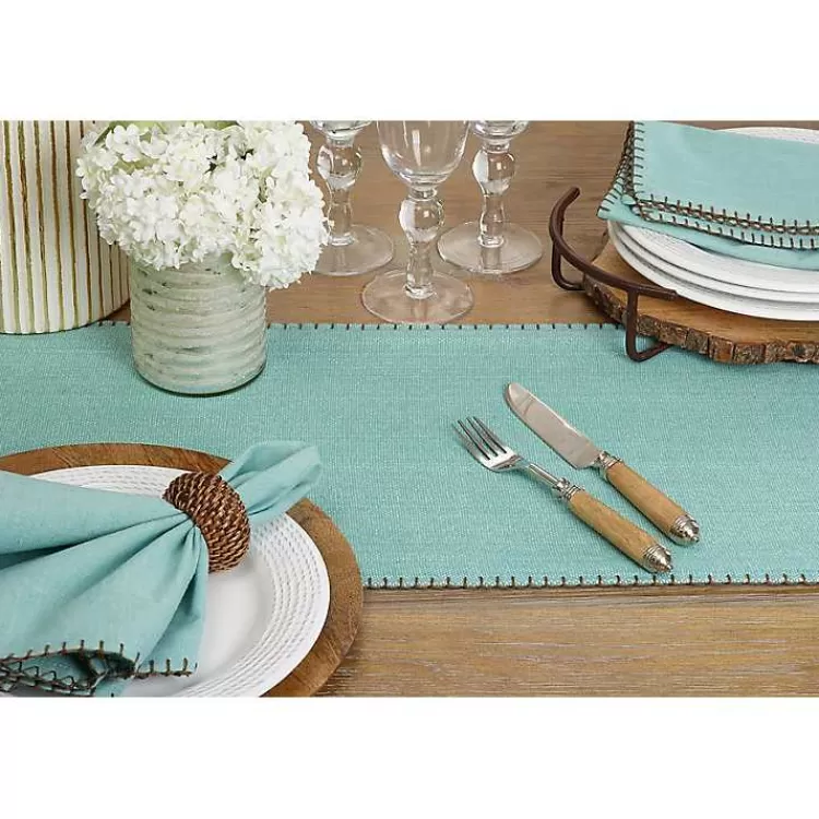 blue_overcast_stitch_cotton_table_runner_3.webp Overcast Stitch Cotton Table Runner>Kirklands Home Best Sale