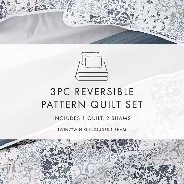 blue_patchwork_reversible_pc_twin_quilt_set_8.webp Blue Patchwork Reversible 2-pc. Twin Quilt Set>Kirklands Home Cheap