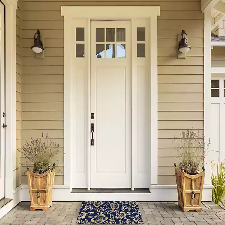 Blue Peonies Coir Doormat>Kirklands Home Fashion