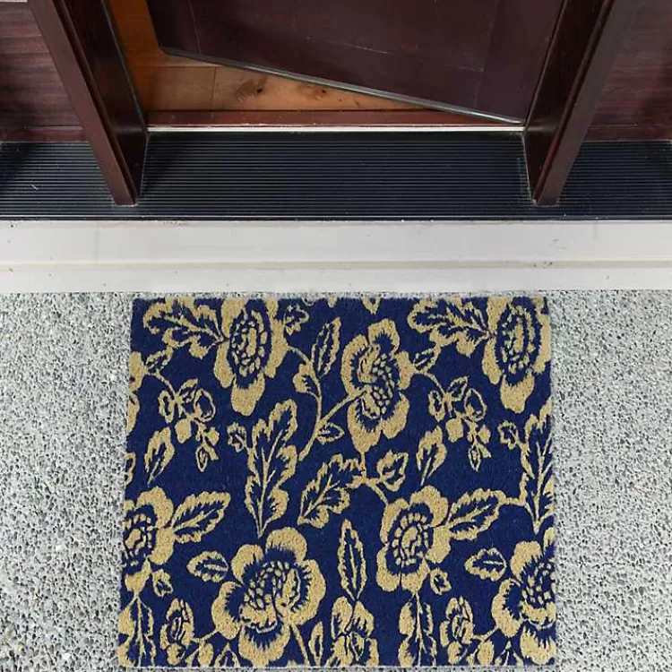 blue_peonies_coir_doormat_2.webp Blue Peonies Coir Doormat>Kirklands Home Fashion