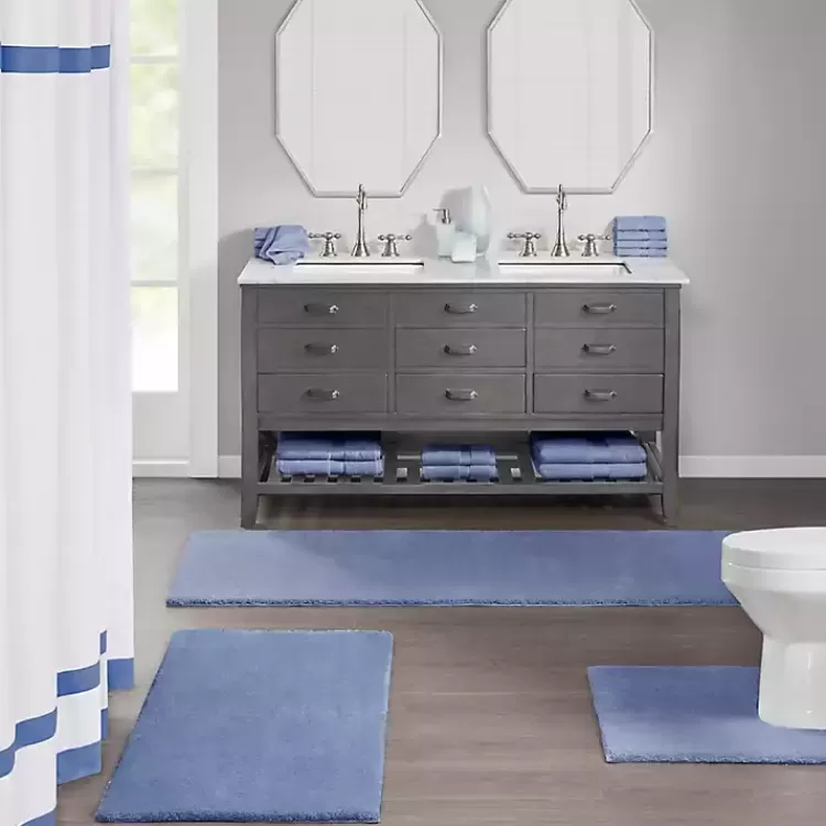 Blue Plush Microfiber Bath Mat, 20x24>Kirklands Home Flash Sale