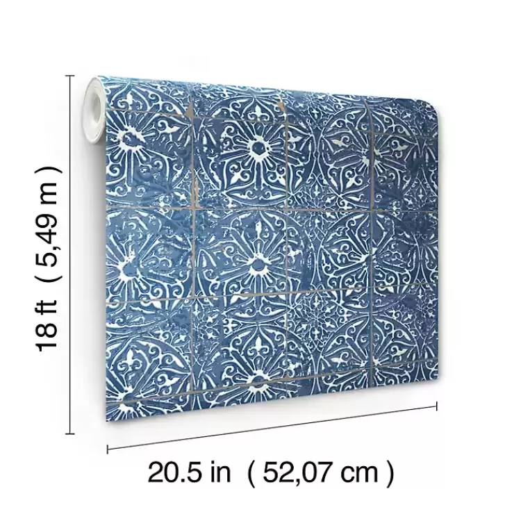 blue_provincial_tiles_peel__stick_wallpaper_5.webp Provincial Tiles Peel & Stick Wallpaper>Kirklands Home Hot