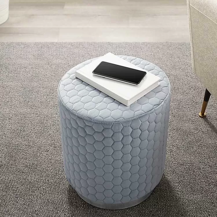 blue_quilted_honeycomb_ottoman_4.webp Blue Quilted Honeycomb Ottoman>Kirklands Home Clearance
