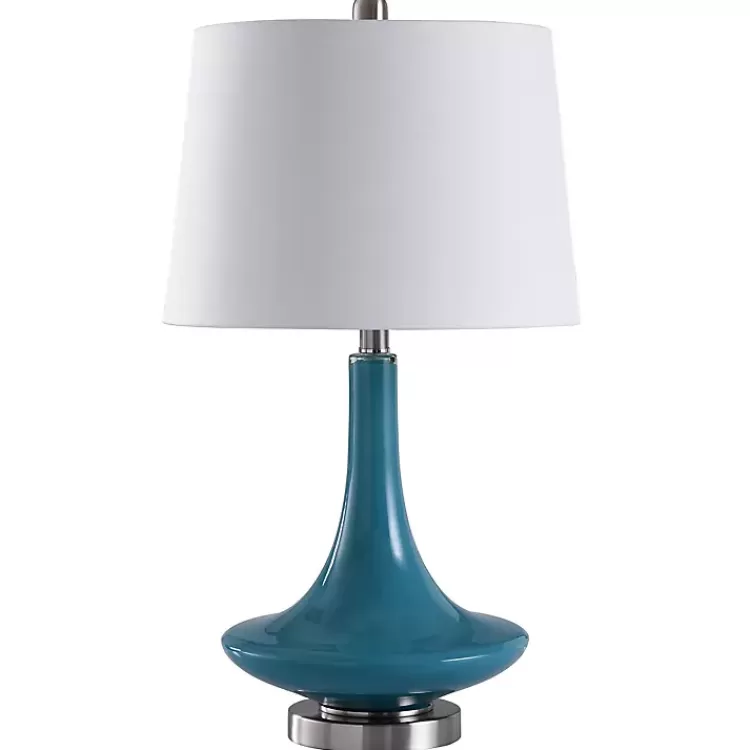 Blue Retro Glass Table Lamp>Kirklands Home Hot