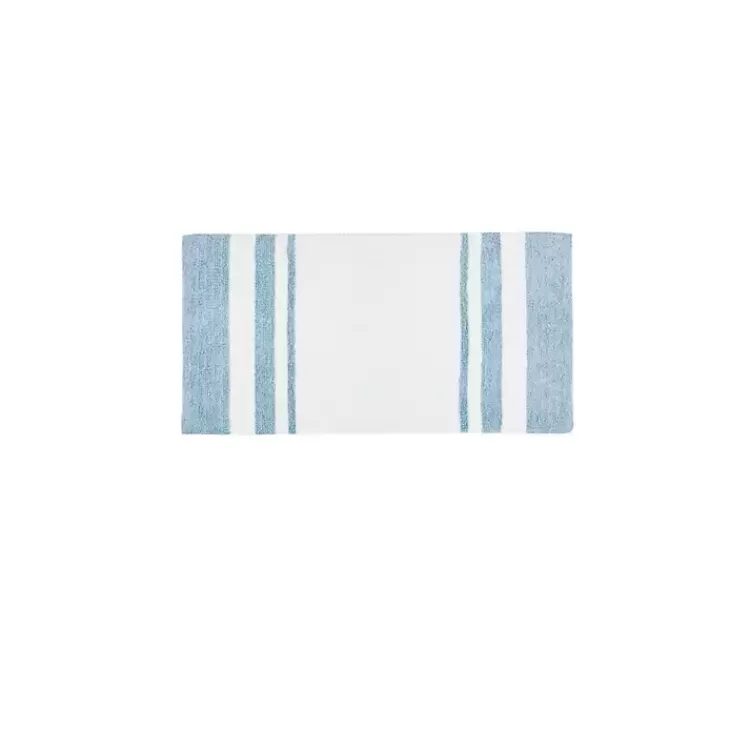 Blue Reversible Stripe Trim Bath Mat, 45 in.>Kirklands Home Cheap