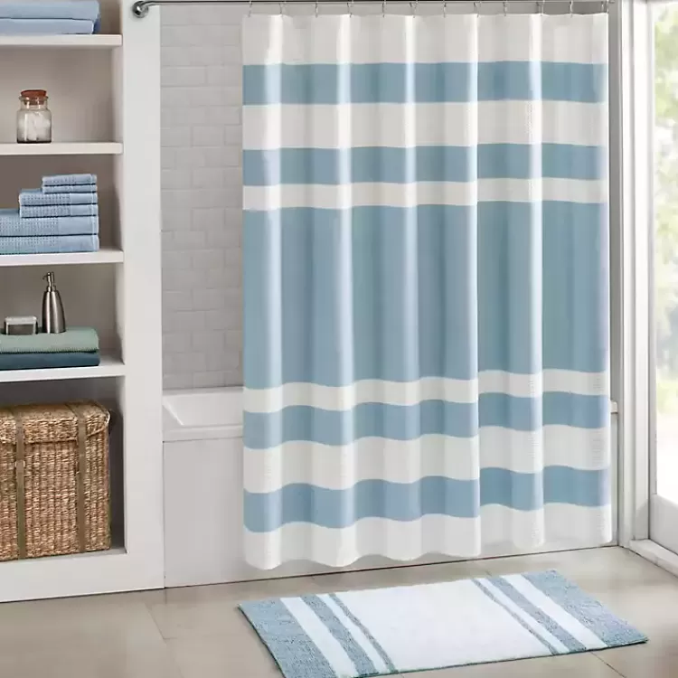 Blue Reversible Stripe Trim Bath Mat, 45 in.>Kirklands Home Cheap