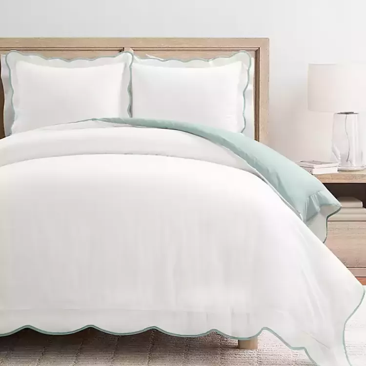 Blue Scallop Edge 3-pc. King Duvet Cover Set>Kirklands Home Online