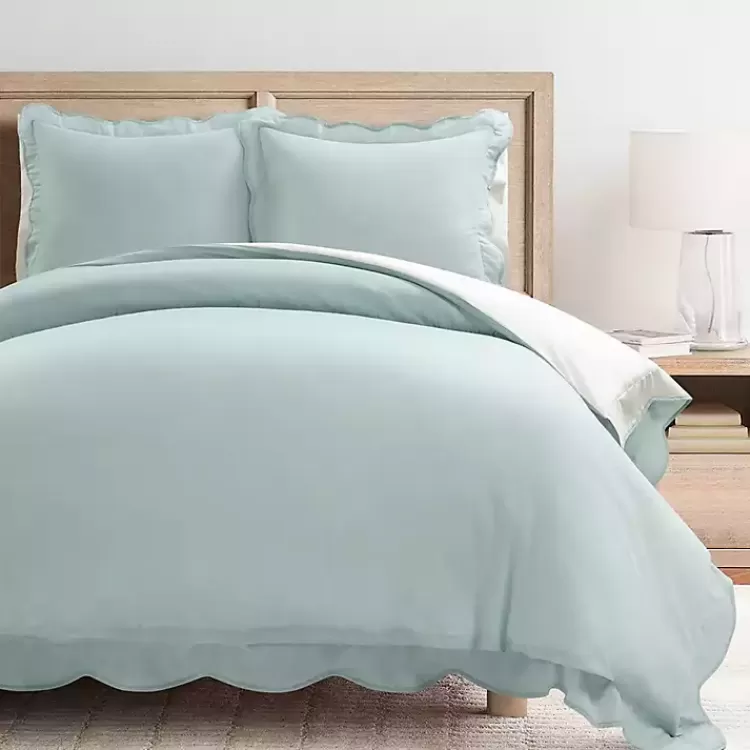Blue Scallop Edge 3-pc. King Duvet Cover Set>Kirklands Home Online