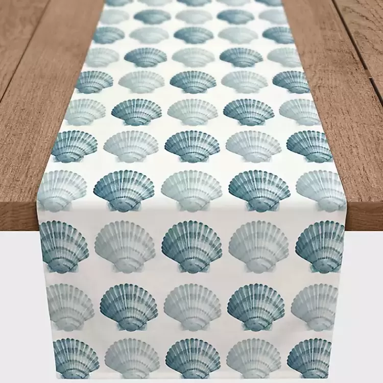 Blue Scallop Seashells Table Runner, 72 in.>Kirklands Home Cheap
