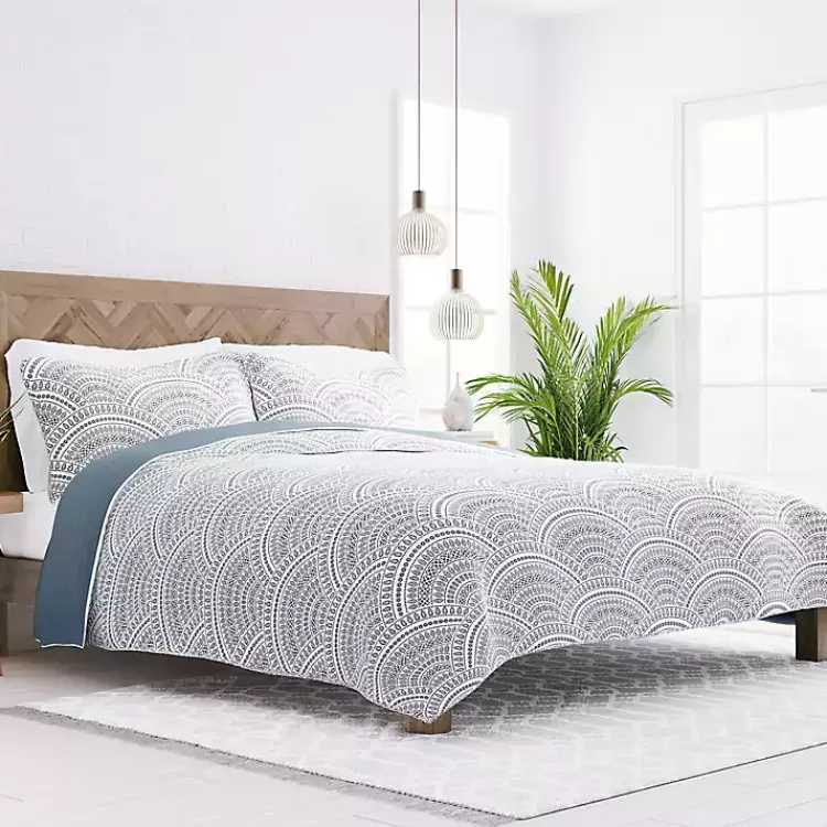 Blue Scalloped Reversible 2-pc. Twin Quilt Set>Kirklands Home Online