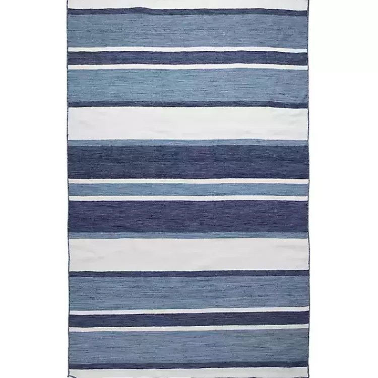 Blue Shades Striped Indoor/Outdoor Area Rug, 7x9>Kirklands Home Flash Sale