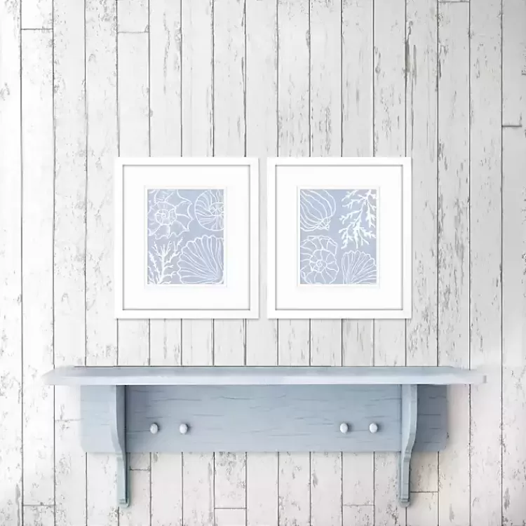 Blue Shell Silhouettes Framed Art Prints, Set of 2>Kirklands Home Fashion