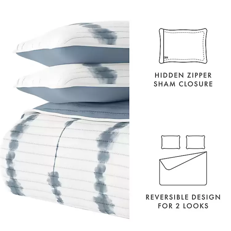 blue_shibori_reversible_pc_twin_quilt_set_7.webp Blue Shibori Reversible 2-pc. Twin Quilt Set>Kirklands Home Best