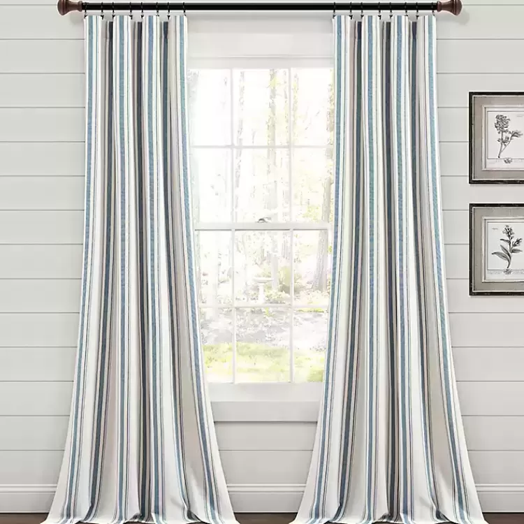 Stripe Farmhouse Curtain Panel Set, 95 in.>Kirklands Home Clearance