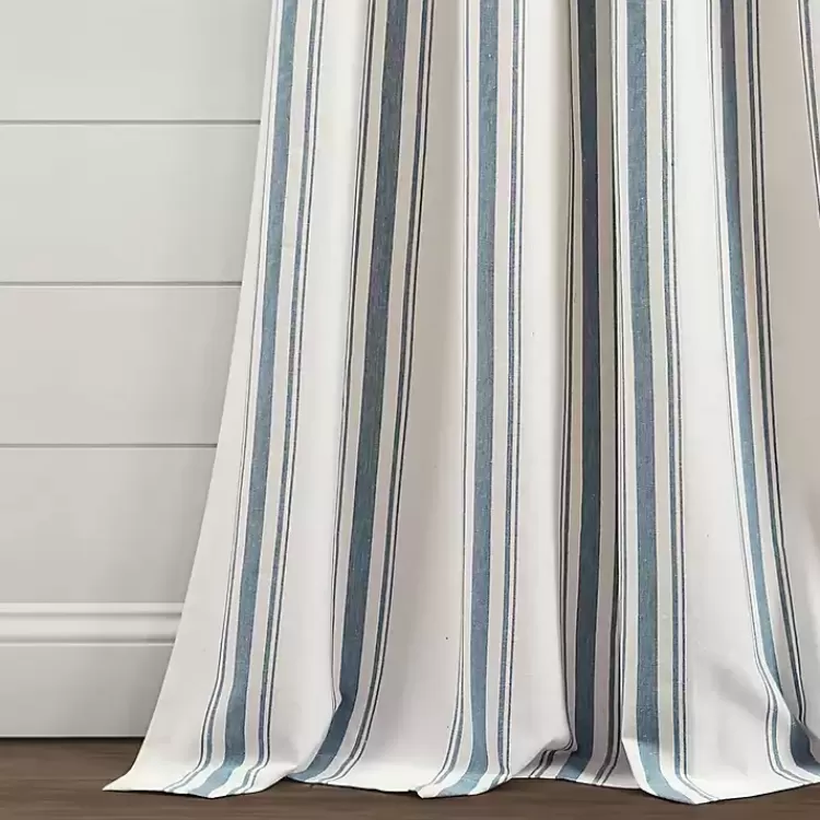 blue_stripe_farmhouse_curtain_panel_set__in_4.webp Stripe Farmhouse Curtain Panel Set, 95 in.>Kirklands Home Clearance