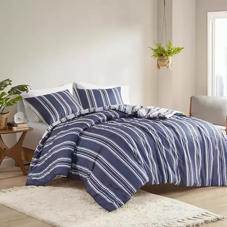 Blue Stripe Jackson 3-pc. King Comforter Set>Kirklands Home Flash Sale