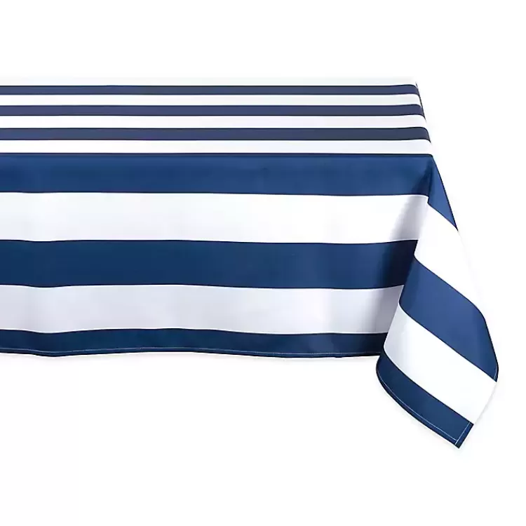 Blue Stripe Outdoor Table Cloth, 84 in.>Kirklands Home New