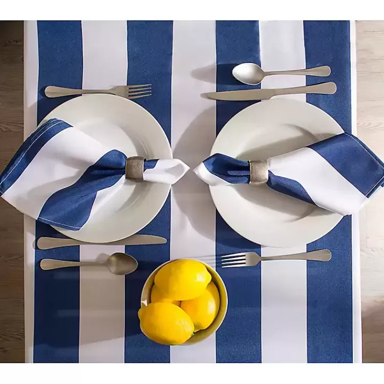 Blue Stripe Outdoor Table Cloth, 84 in.>Kirklands Home New