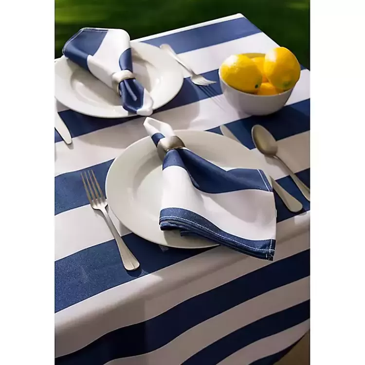 blue_stripe_outdoor_table_cloth__in_2.webp Blue Stripe Outdoor Table Cloth, 84 in.>Kirklands Home New