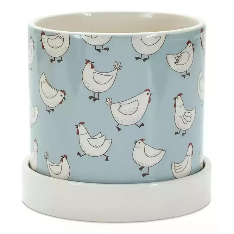 Blue Striped and Chicken Decorative Pots, Set of 2>Kirklands Home Hot