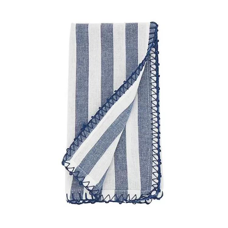Blue Striped Whipstich Napkins, Set of 4>Kirklands Home Cheap