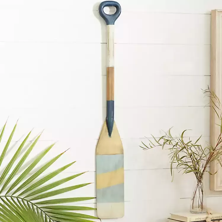 Striped Wood Canoe Oar Wall Plaque>Kirklands Home Cheap