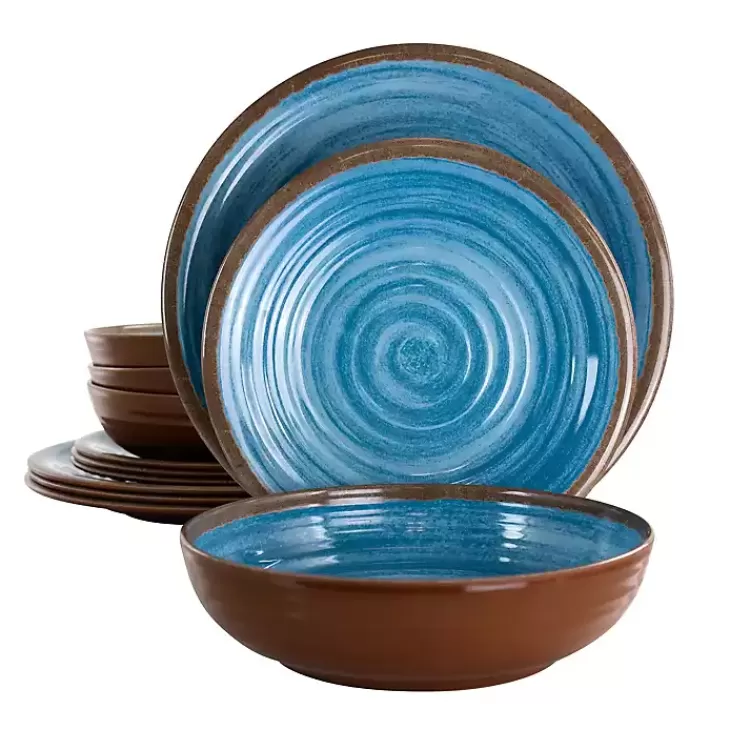 Blue Swirl Melamine 12-pc. Dinnerware Set>Kirklands Home Cheap