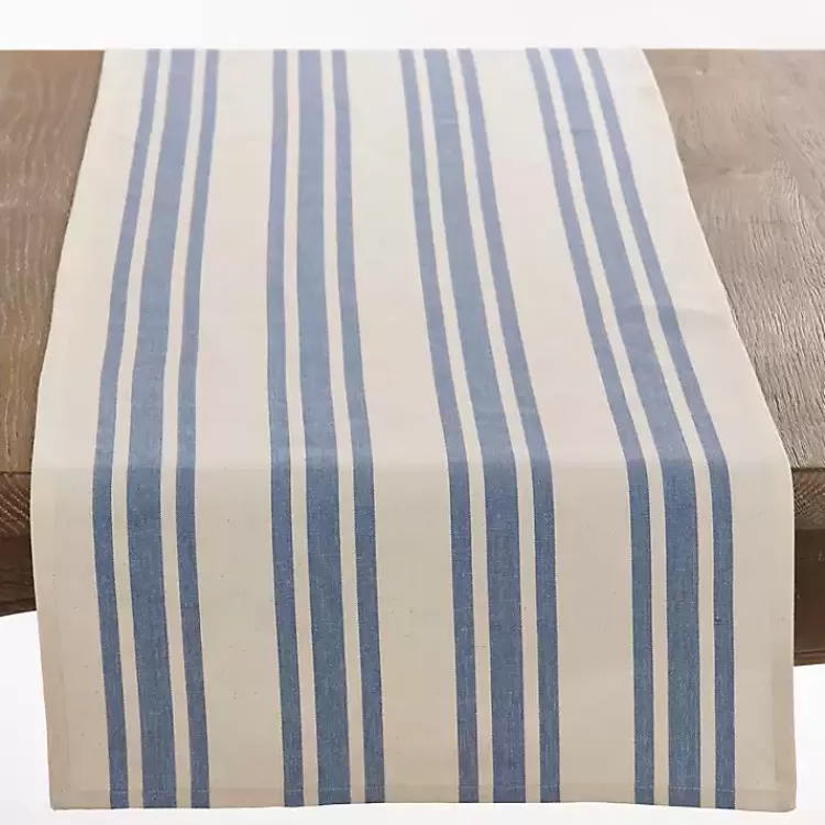 Blue Thick Stripe Oblong Table Runner>Kirklands Home Fashion