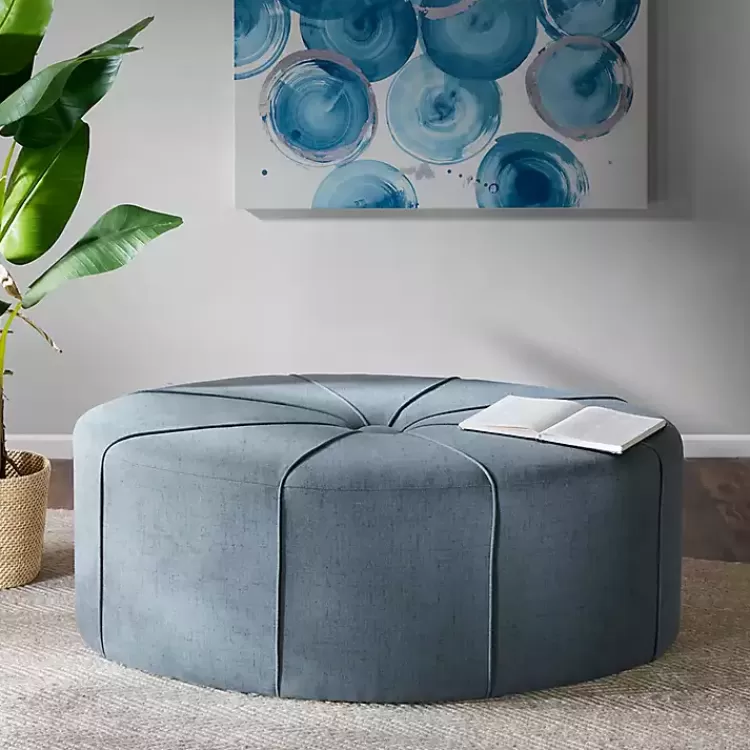 blue_thick_welting_center_button_oval_ottoman_4.webp Thick Welting Center Button Oval Ottoman>Kirklands Home Fashion