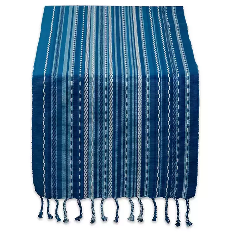 Blue Tonal Stripe Table Runner>Kirklands Home Best