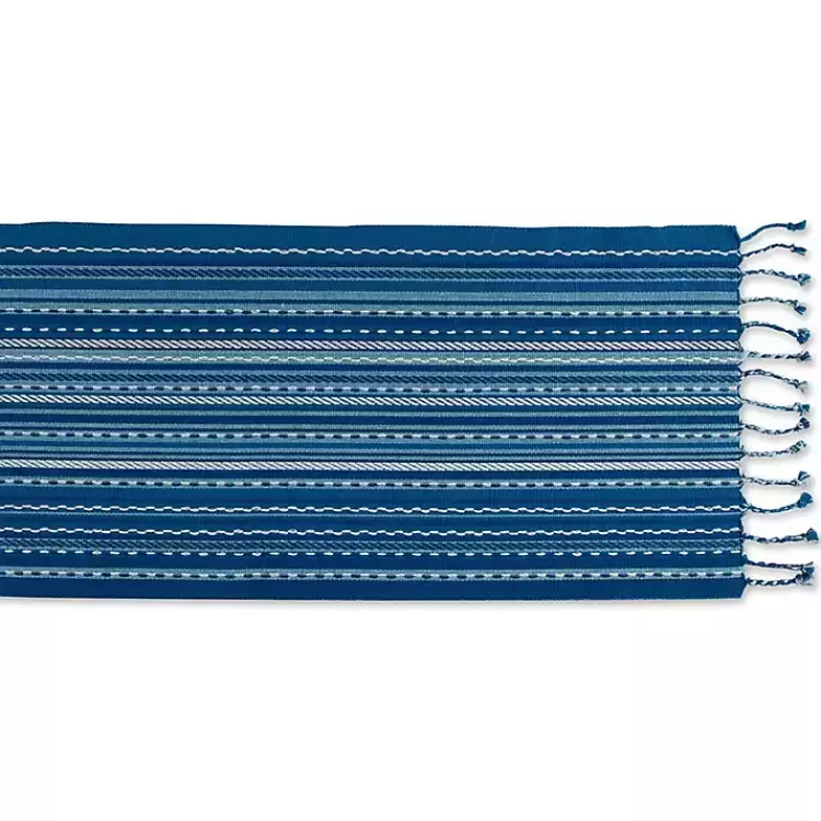 Blue Tonal Stripe Table Runner>Kirklands Home Best