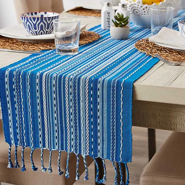 blue_tonal_stripe_table_runner_5.webp Blue Tonal Stripe Table Runner>Kirklands Home Best